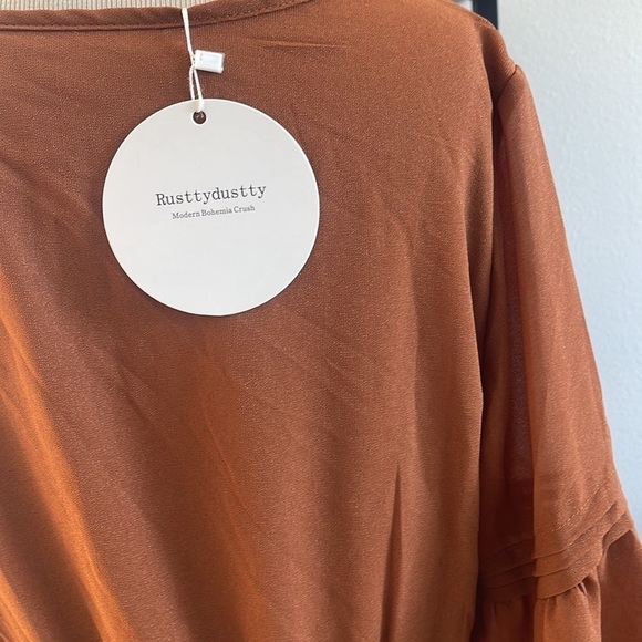 Rusttydustty Lantern Sleeve Flippy Hem Dress size large * - Picture 11 of 16